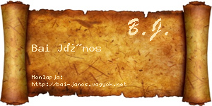 Bai János névjegykártya